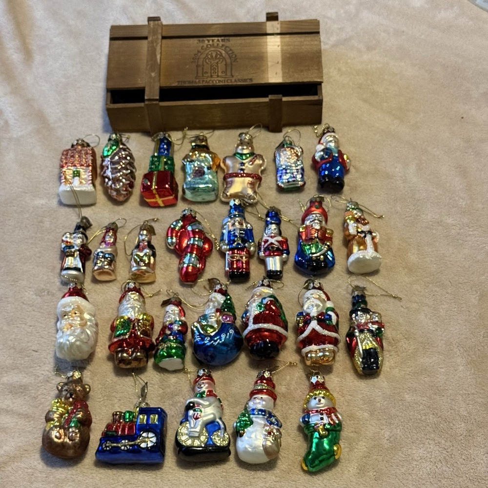 Thomas Pacconi Classics Blown Glass Christmas Ornaments 27 Pieces